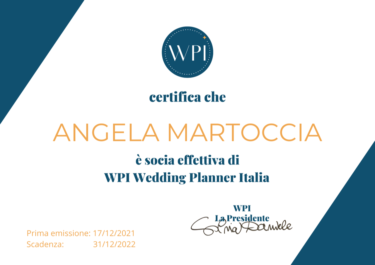 Angela Martoccia WPI Wedding Planner Italia